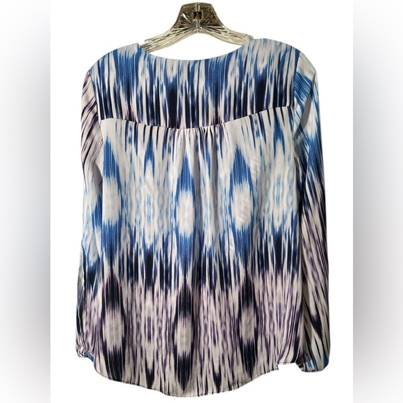 A.N.A Blue White Purple Draped Neckline, Slit Sleeves - Picture 2 of 9